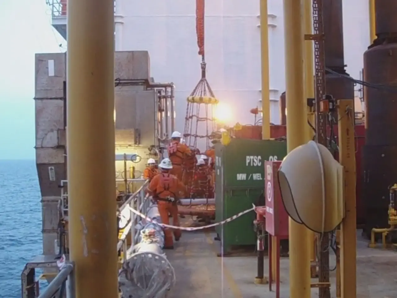 Five companions navigate the Schlosssee in a pumpkin vessel, employing a pumpkin helmet for safety,...