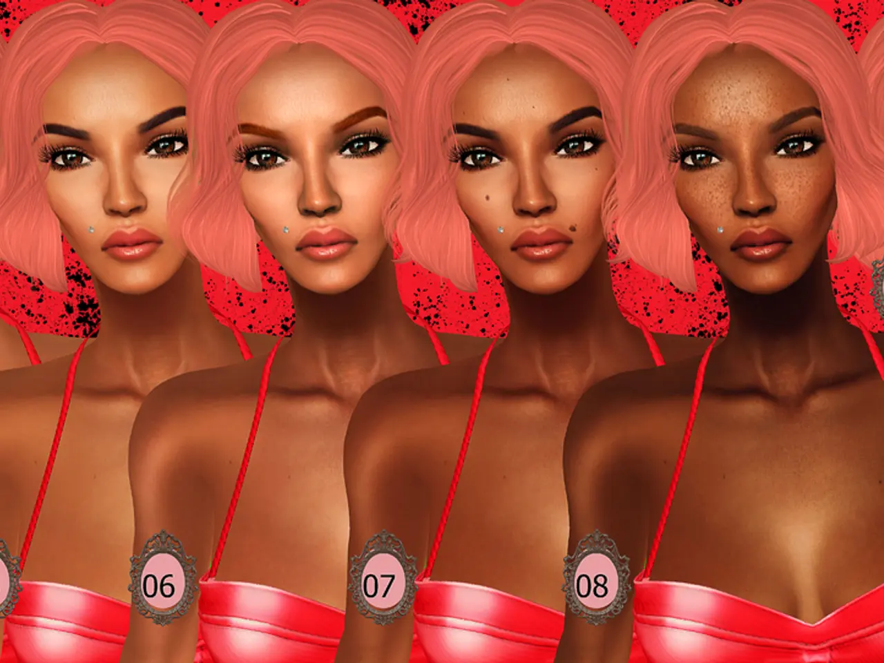 The image is an animated picture of a women who are standing side by side and they are look a like....