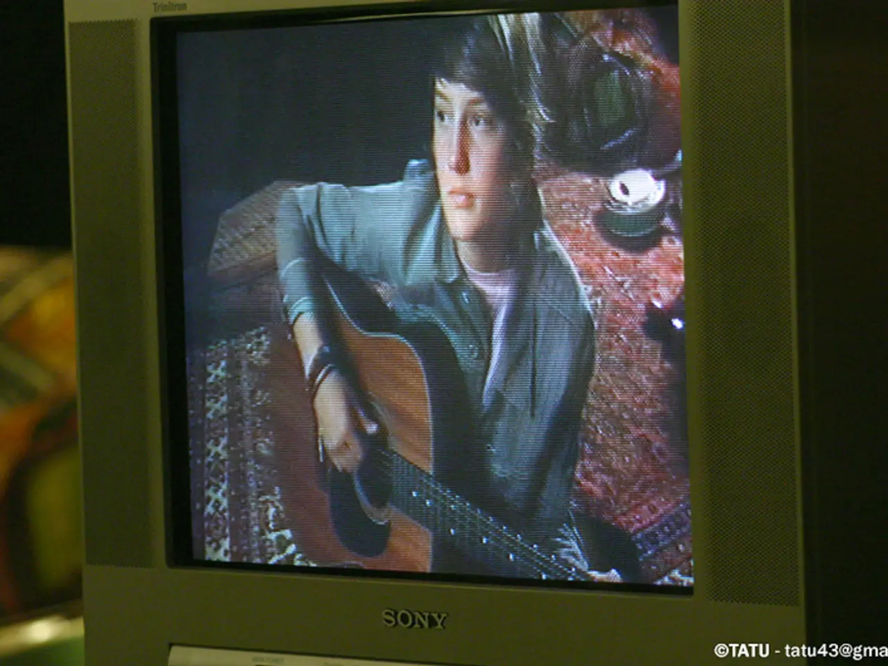 In the bottom right, there is a watermark. On the right side, there is a television having a screen...