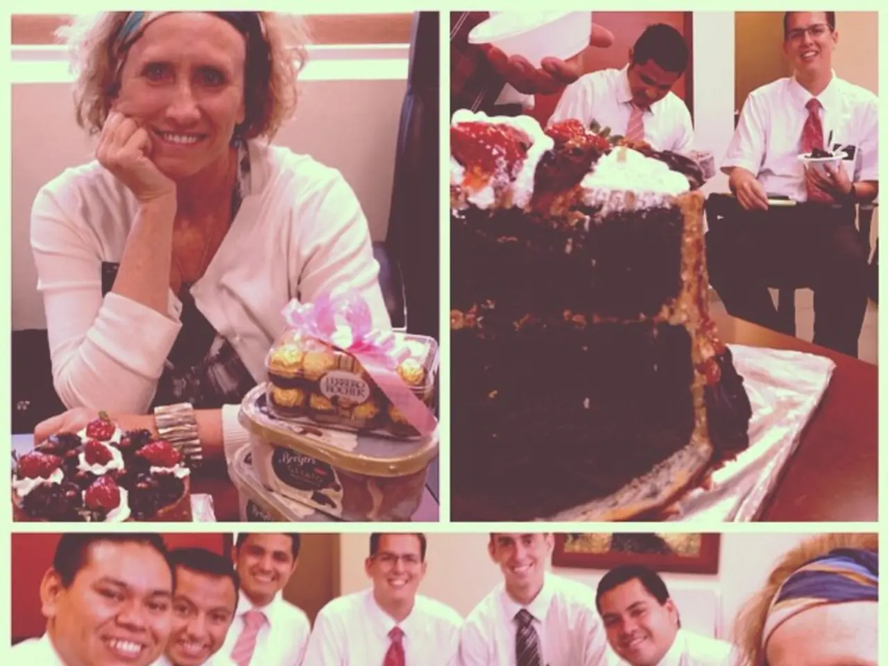 In the image I can see the collage of three pictures in which there are some people sitting in...