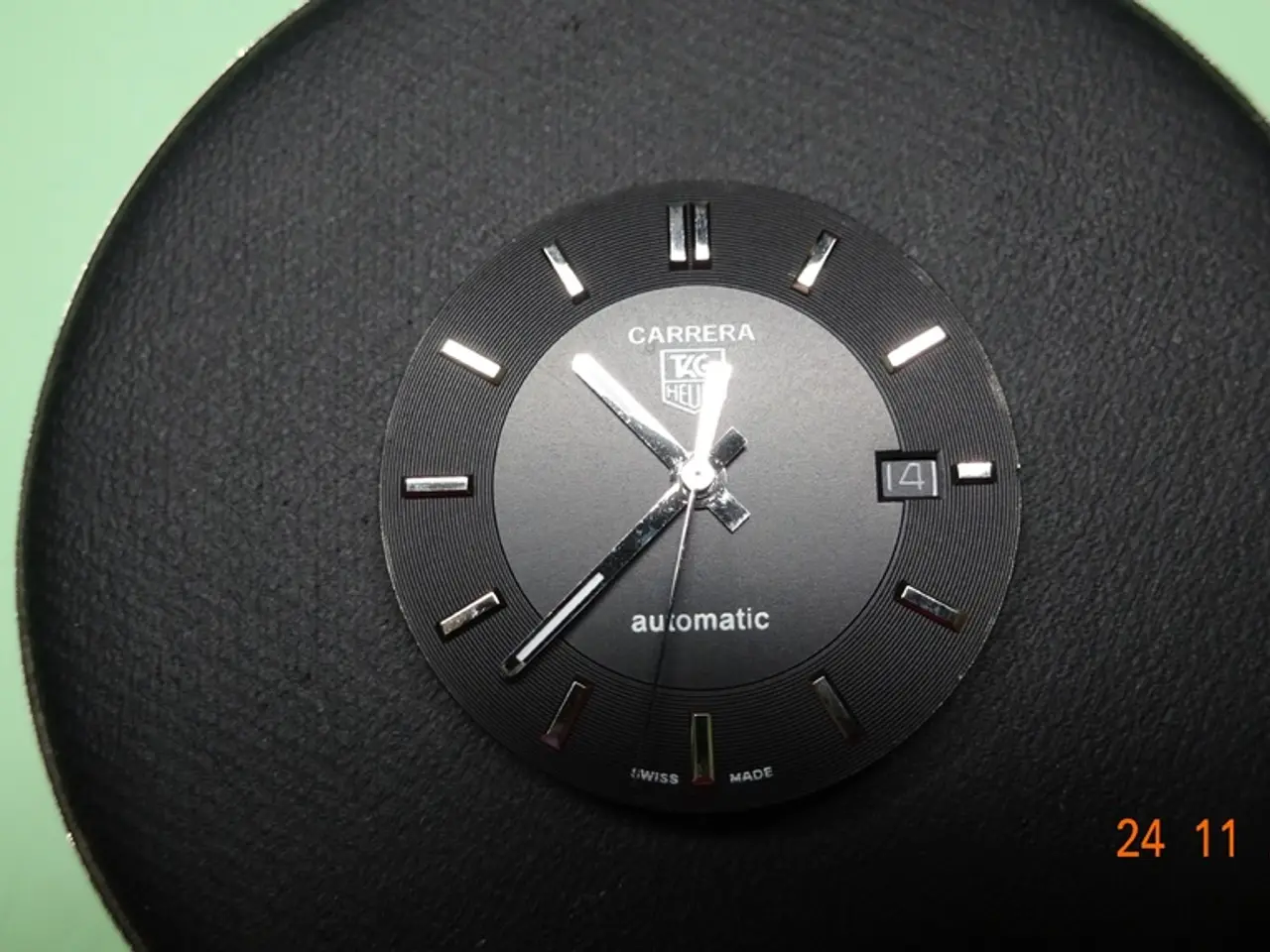 In this image we can see a clock.