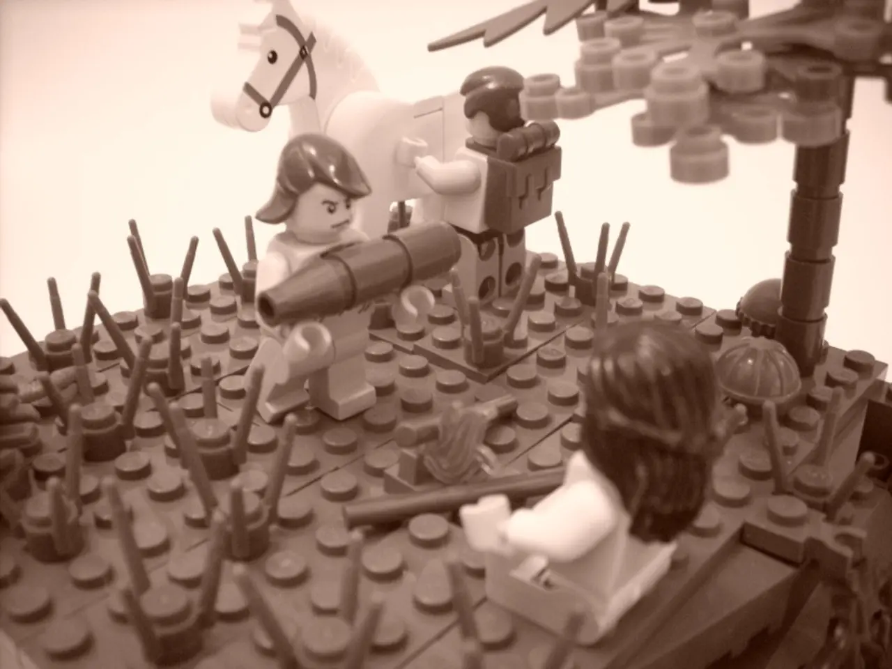 In the image I can see there are some lego cubes where we can see some toys in the shape of people...