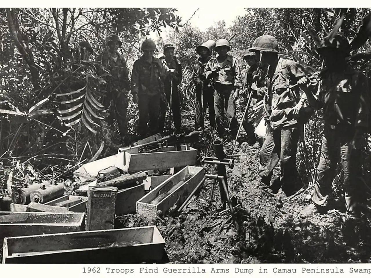 In this picture we can see the soldiers were wearing helmet, shirt, trouser and shoe. At the bottom...