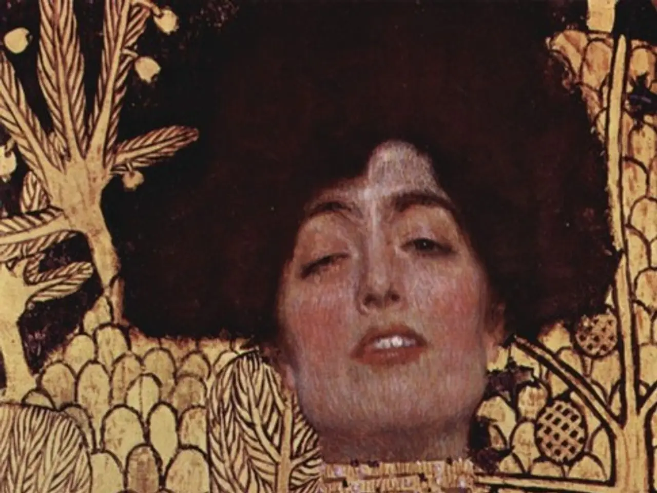 In this image I can see oil painting of a person.