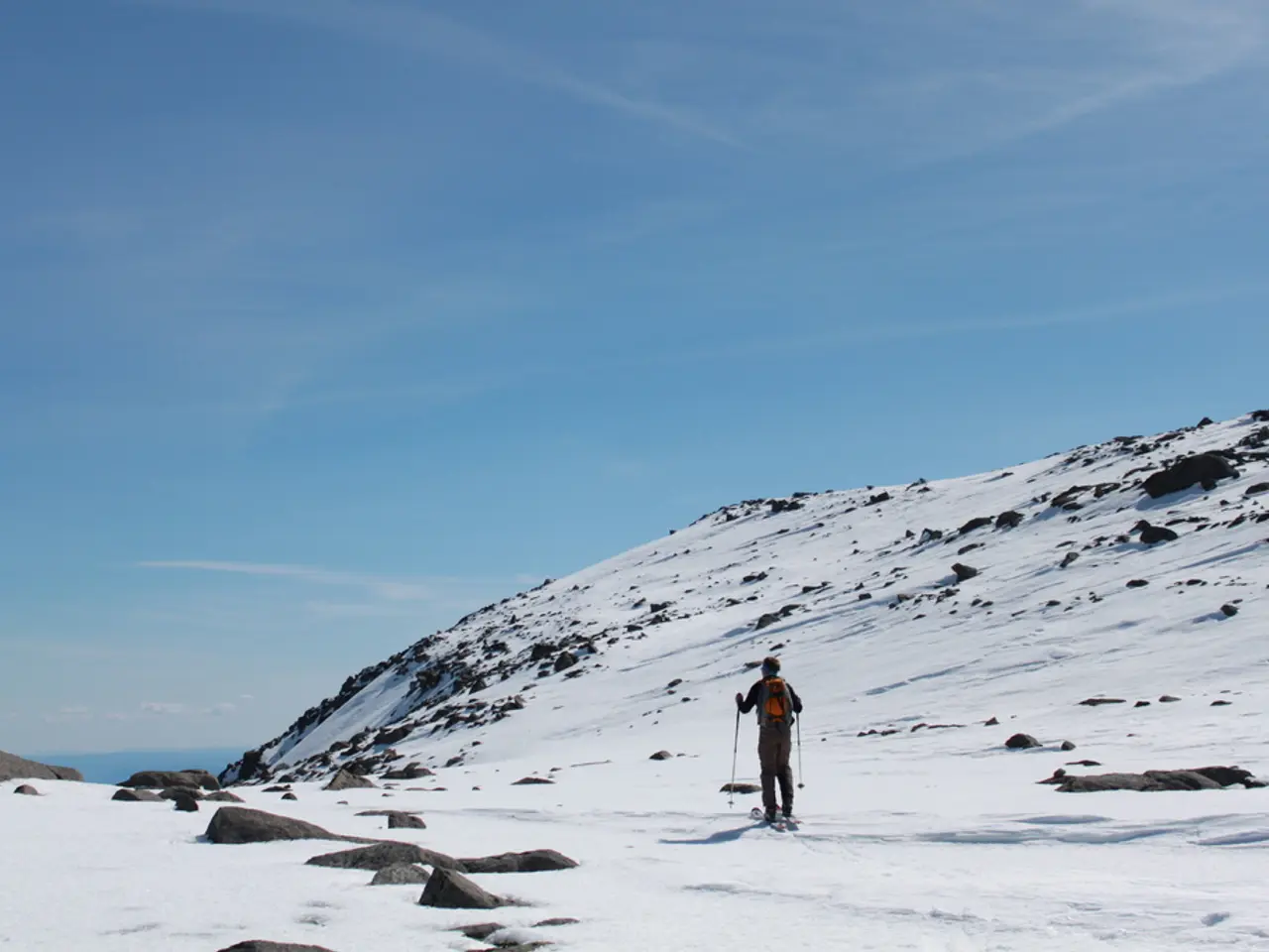 This is the picture of a place where we have a person who is holding the sticks and skating on the...