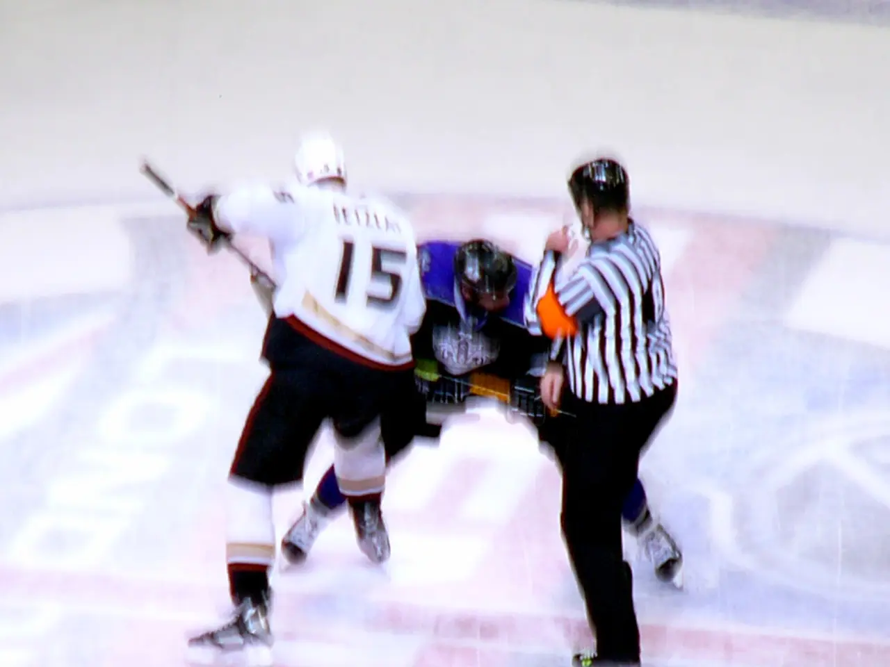 In the image we can see three people wearing clothes and helmets. They are wearing snow skiing...