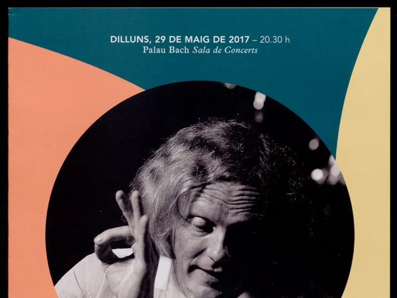 The image shows a poster featuring a picture of Cantus Collin and Konrad Junghänel, the director of...