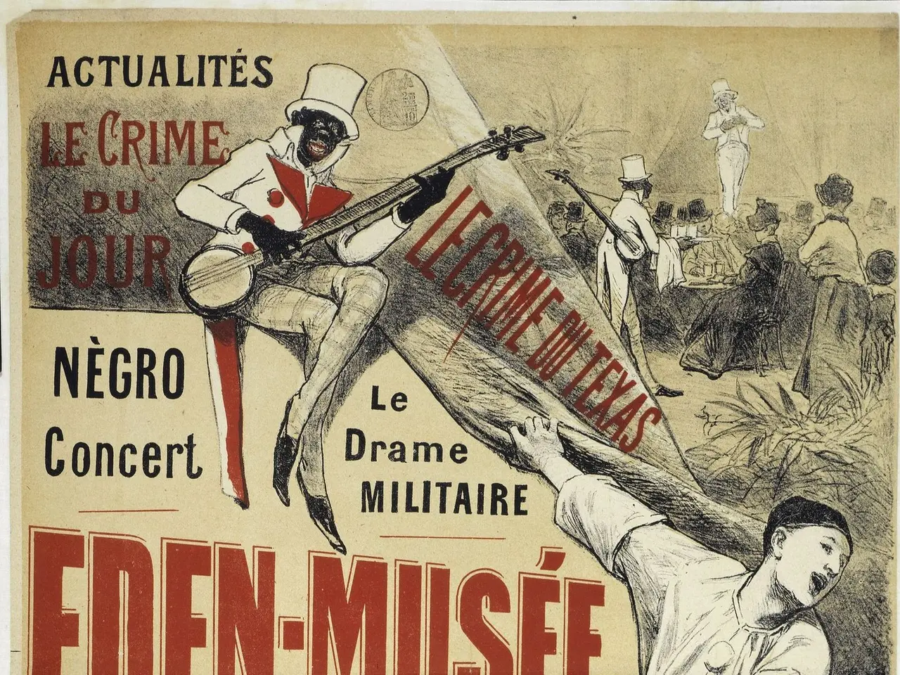 The image shows a poster advertising the Eden-Musee Galerie de Cire in Strasbourg, France. It...