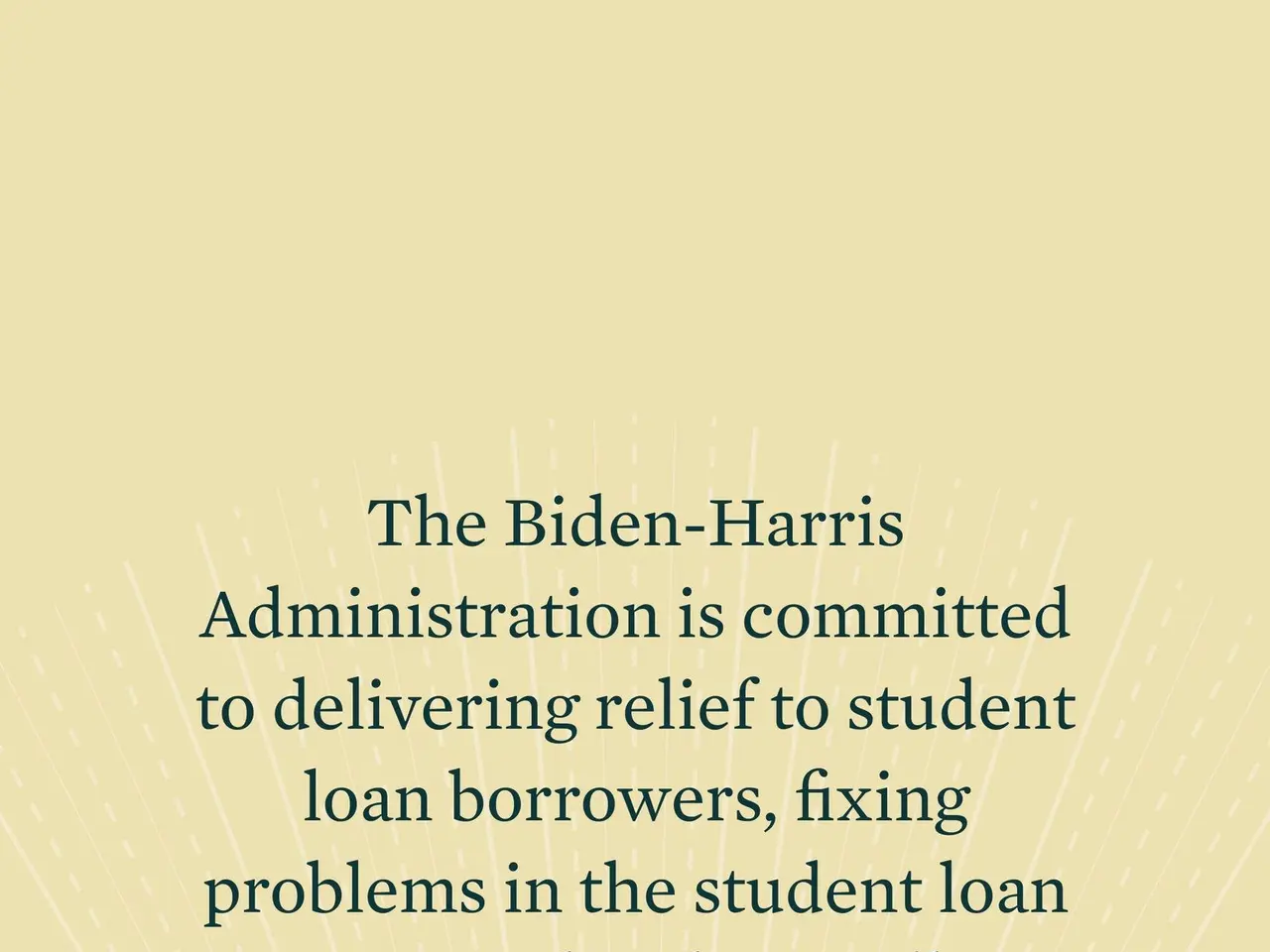 The image shows a poster with the text "The Biden-Harris Administration is committed to delivering...