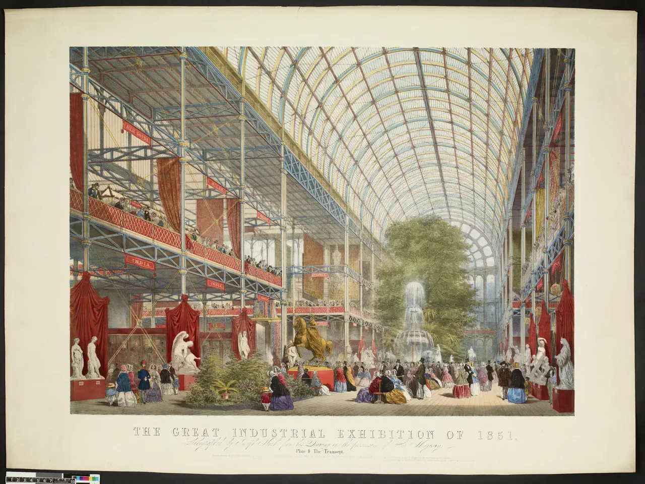 The image shows a photo frame with a painting of the Great Industrial Exhibition of 1861. Inside...