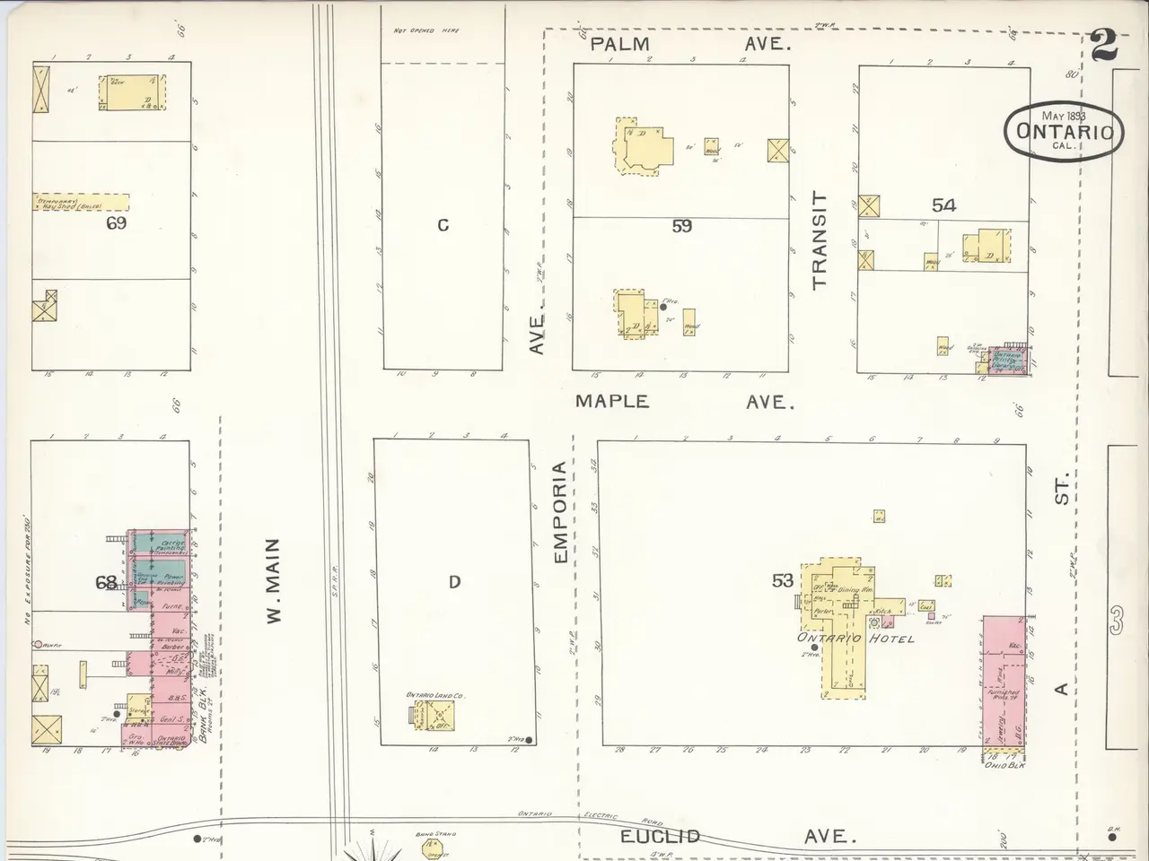 The image shows an old map of the city of Edmonton, Alberta, Canada, with buildings, roads, and...