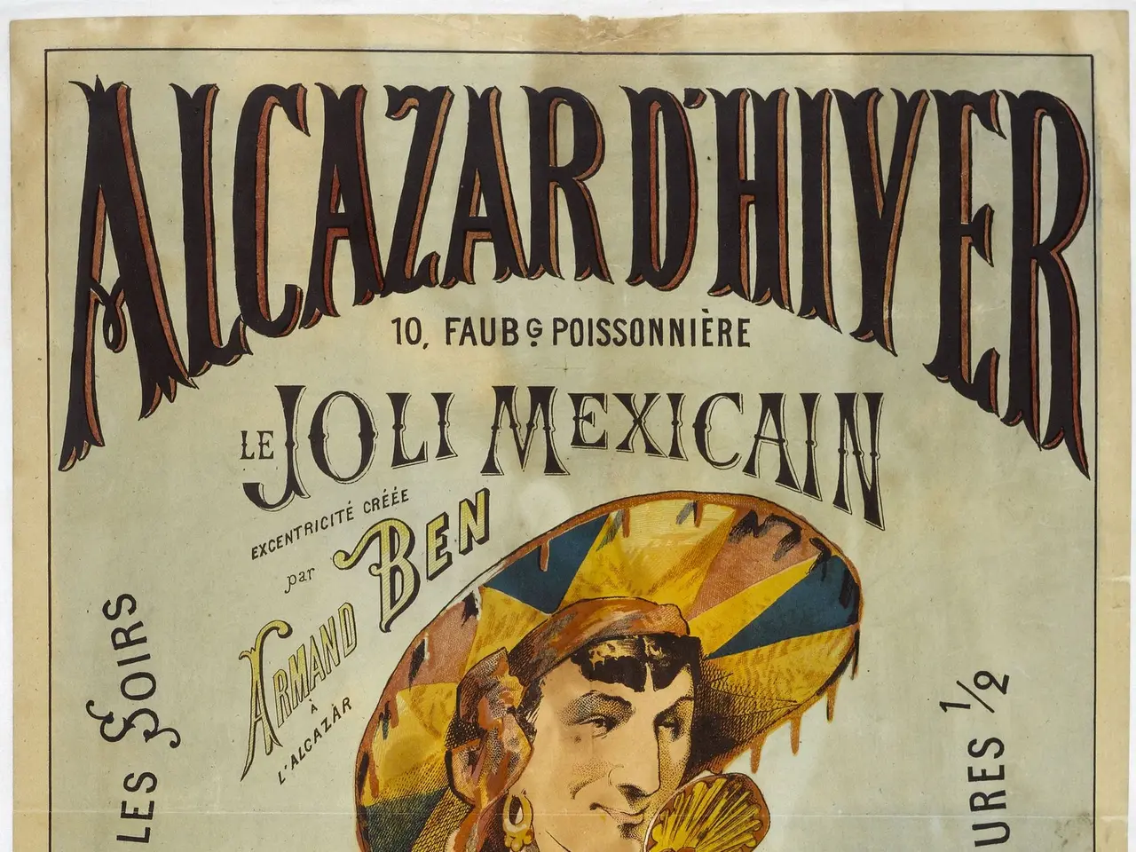 The image shows a poster advertising a Mexican concert featuring a man wearing a hat. The poster...