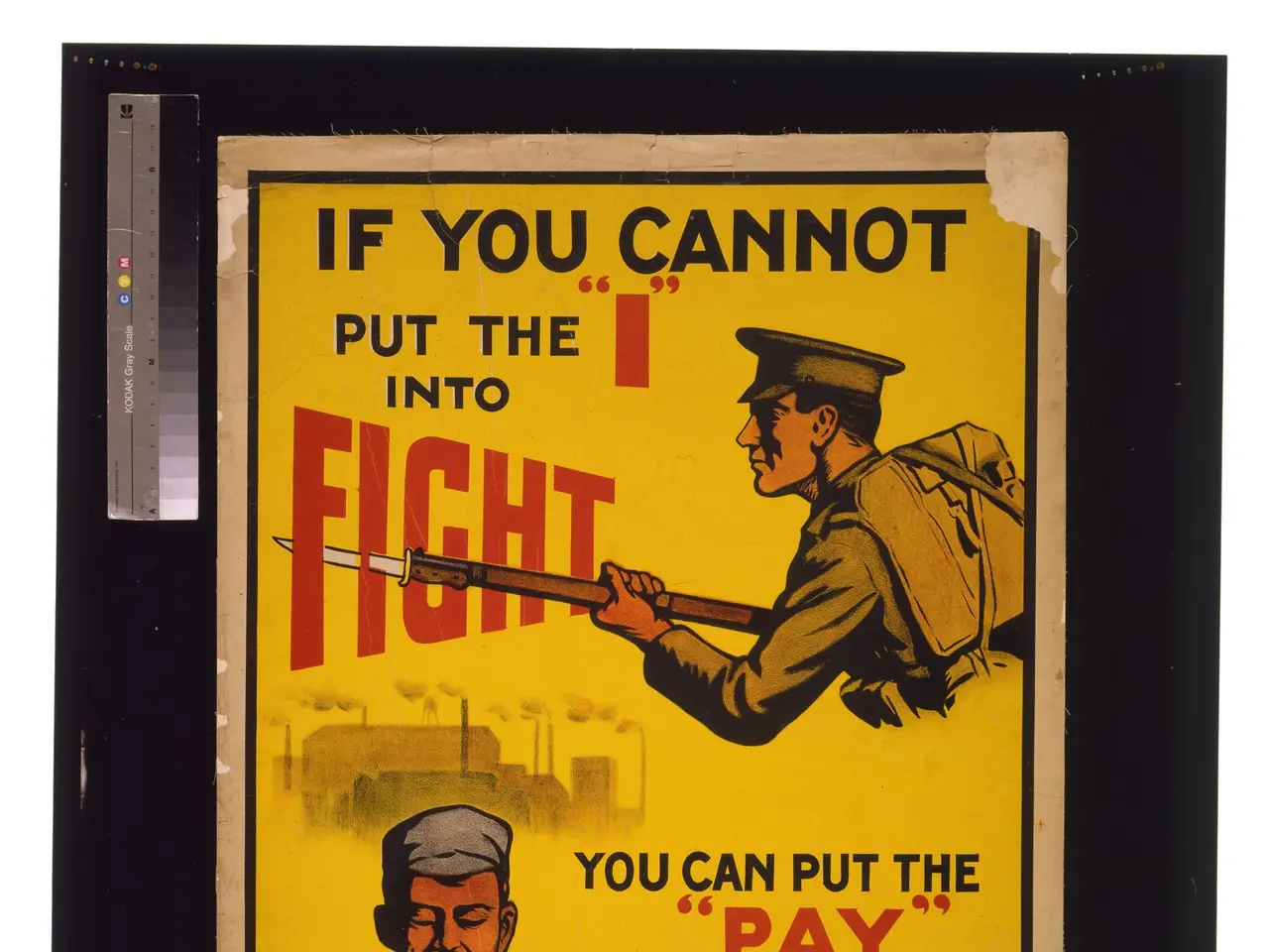 The image shows a poster with two people, one of whom is holding a gun, and the text reads "If you...