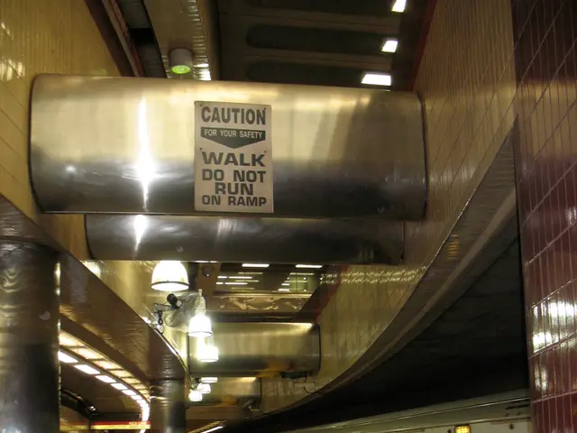 Metro Station: Pedestrians are being boarded onto trams