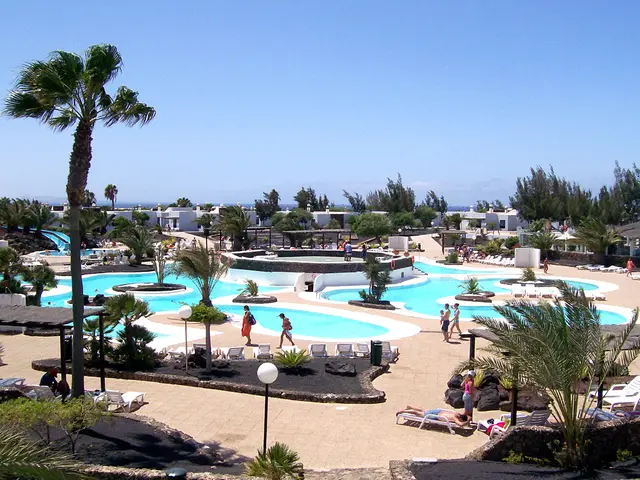 Steer clear of lounging at outdoor swimming pools; opt for a swift route to refreshing wetness...