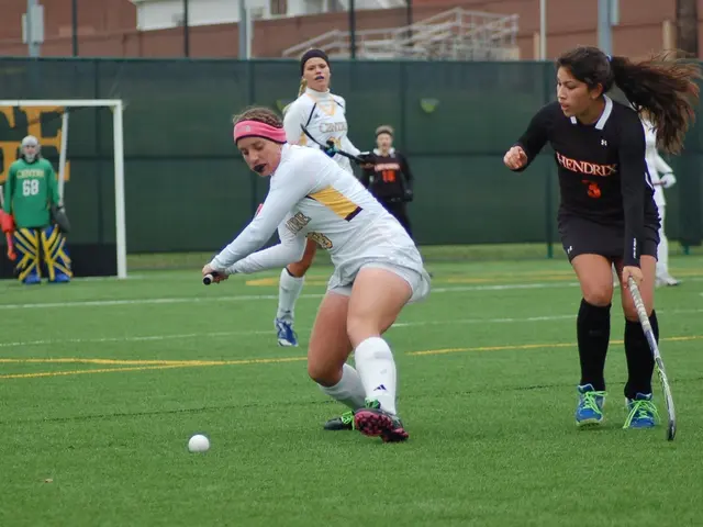 In this image, we can see a group of people are playing hockey and holding sticks. Here there is a...