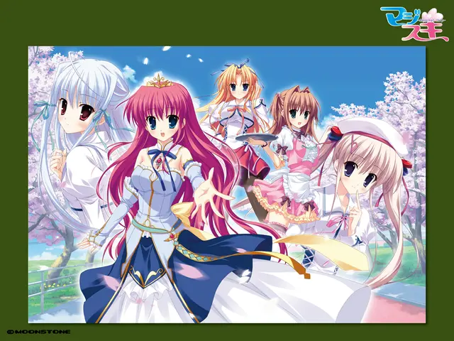 This is a cartoon picture of a group of five girls standing and the colour of the girls hair was...