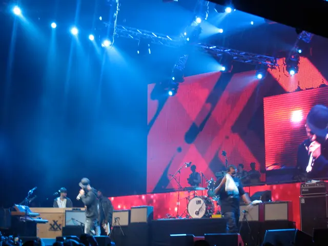 This is the picture of a place where we have some people playing some musical instruments and...