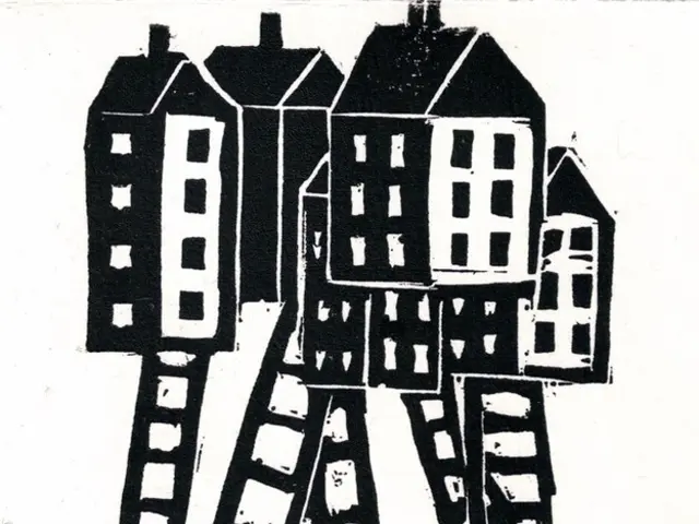 Here we can see drawings of houses and ladders and we can see windows.