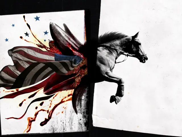 In this image there is a painting of a horse.