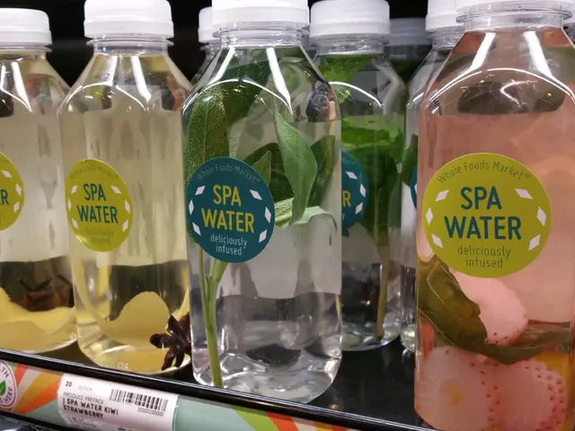 In the image we can see there are juice bottles.