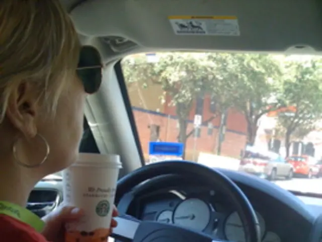 In this image I can see the person inside the vehicle. The person is wearing the red color dress...