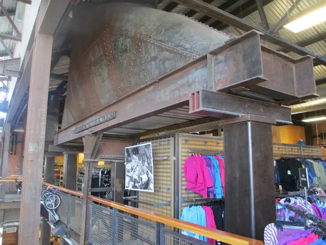 In this picture we can see few clothes, lights, metal rods and carts, and also we can find fence.