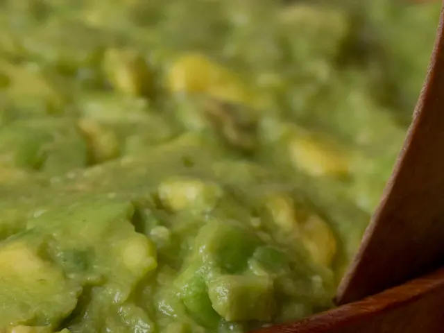 There is a food item in the container.