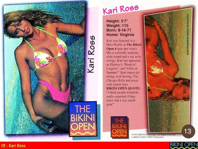 In this image there are articles. On the left side there is a woman who is wearing the bikini.