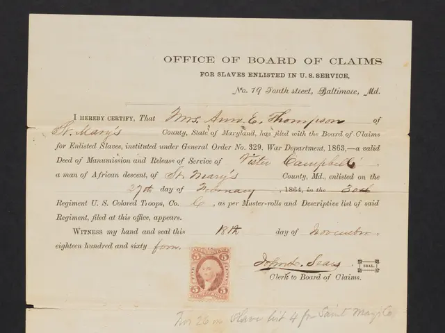 The image shows a letter from the Office of Board of Claims to the President of the United States,...