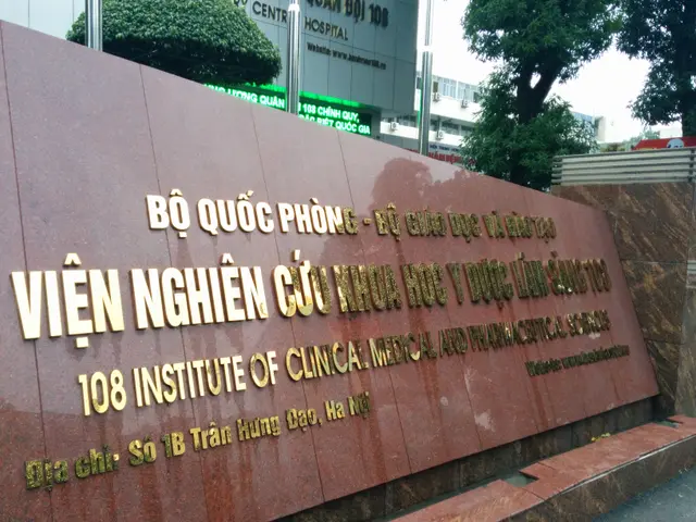 The image shows the 108 Institute of Clinical Medical and Pharmaceutical Sciences in Ho Chi Minh...