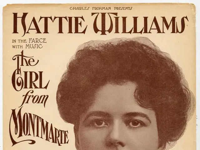 The image shows an old sheet music cover featuring a portrait of Hattie Williams, the girl from...