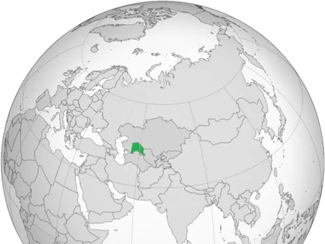 The image shows a globe with a white background and a green dot in the middle of it, indicating the...