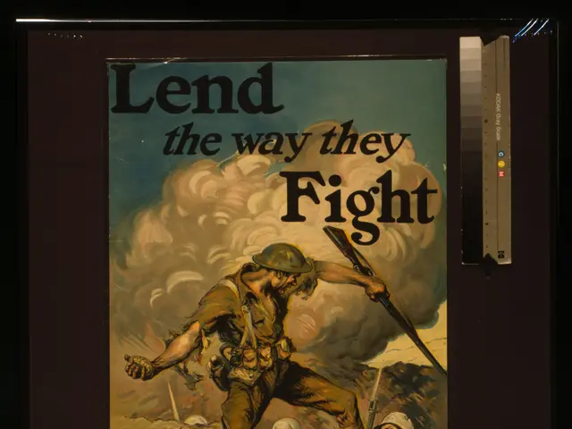 The image shows a poster with a person in the center, surrounded by text that reads "Lend the Way...