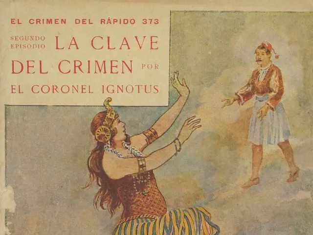 The image shows an old book with a picture of a man and a woman on it. The book is titled "La Clave...