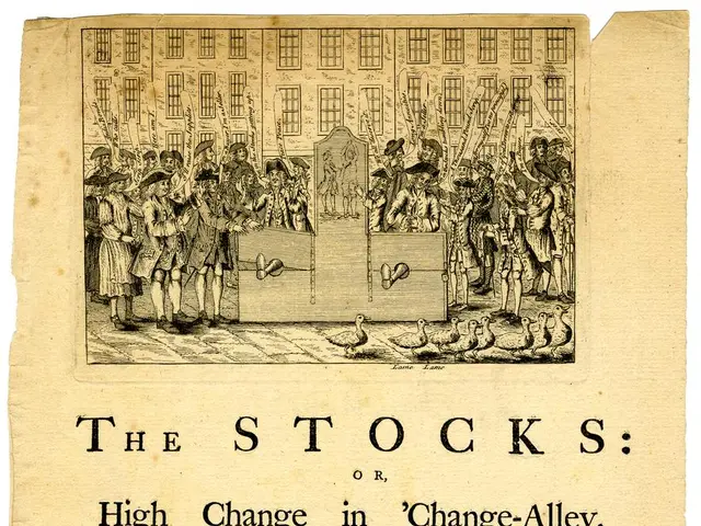 The image shows a paper with a picture of a group of people and text that reads "The Stocks or High...