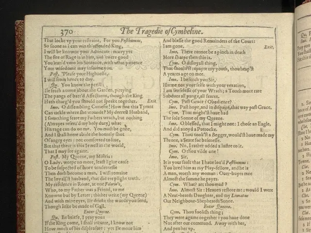 The image shows an open book with a black background and a red border. The book is titled "The...