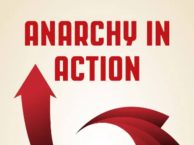 The image shows a poster with the words "Anarchy in Action by Colin Ward" written in bold black...