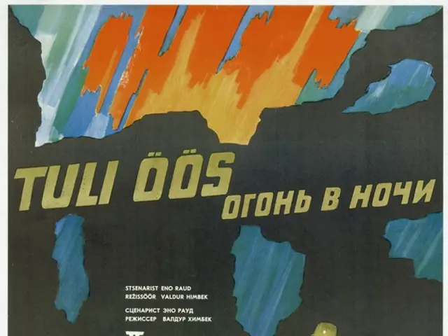 The image shows a Russian propaganda poster for the Soviet Union featuring a group of people in the...