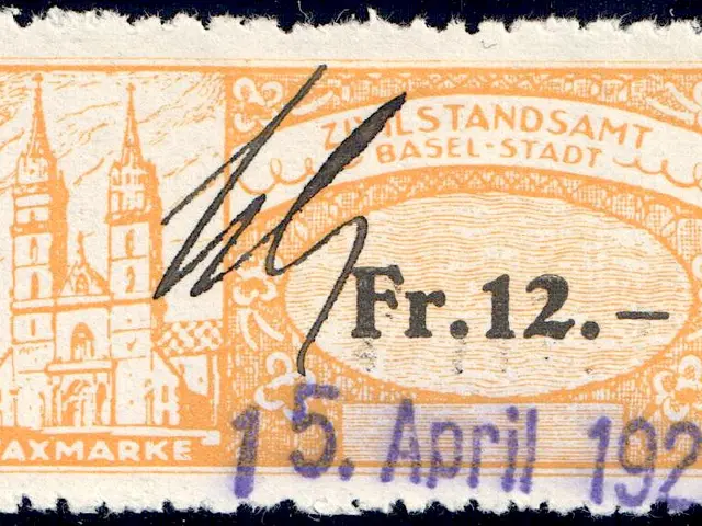 The image shows a stamp from Austria in 1929 with a picture of a building on it, set against a...