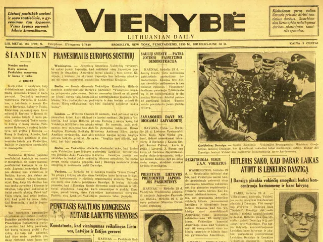 The image shows the front page of the Vienna Daily newspaper, featuring pictures of several people...