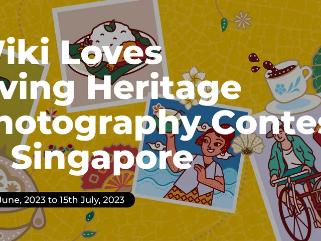 The image shows a poster with the words "wiki loves living heritage photography contest in...