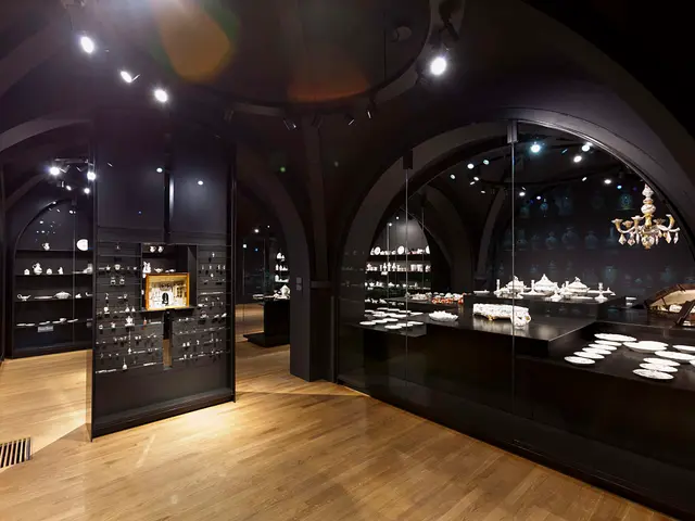 The image shows a room filled with lots of different types of jewelry, including plates, bowls, and...