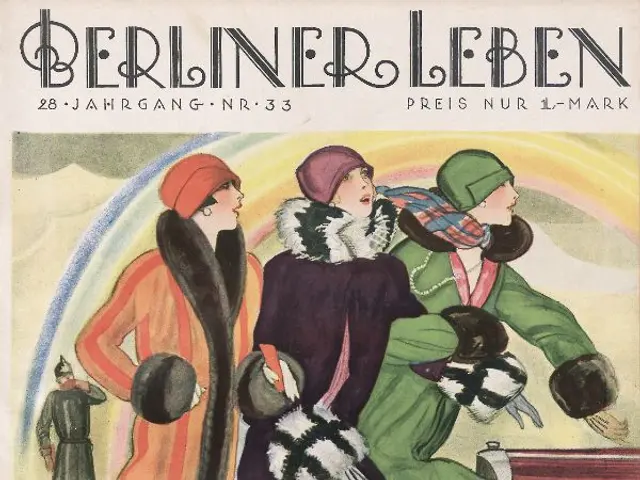 The image shows a poster of a Berliner Leben magazine cover from February 1933, featuring three...