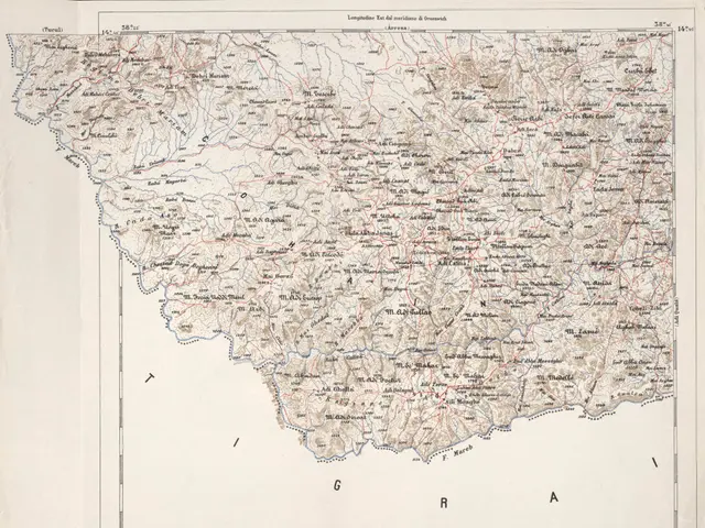 The image shows an old map of the state of Georgia on a piece of paper. The map is detailed and...