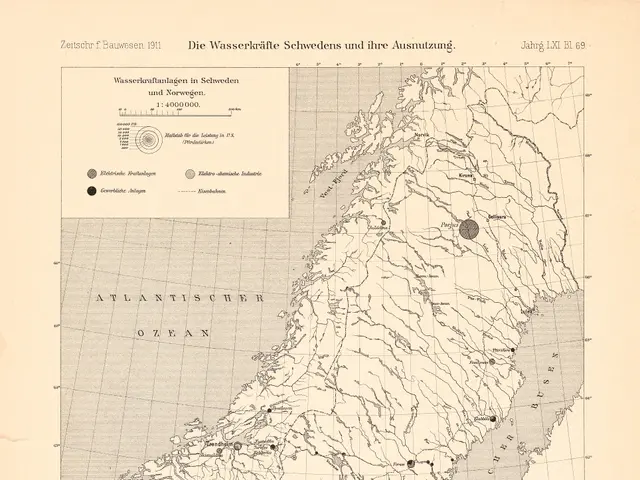 The image shows an old map of Norway with black dots scattered across it. The paper also contains...
