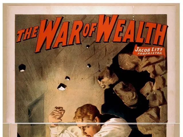 The image shows a poster with a person in the center, surrounded by text that reads "The War of...