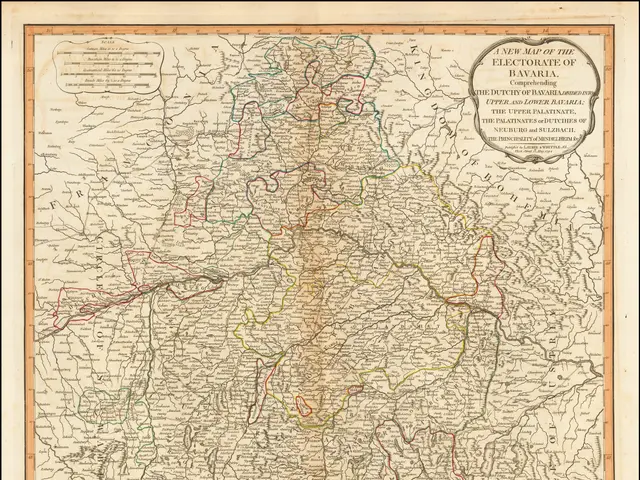 The image shows a map of the electorate of Bavaria, with the provinces of Germany and Austria...