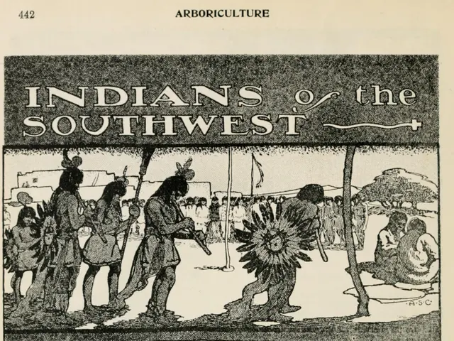 The image shows a paper with pictures and text on it, depicting the Indians of the Southwest. The...