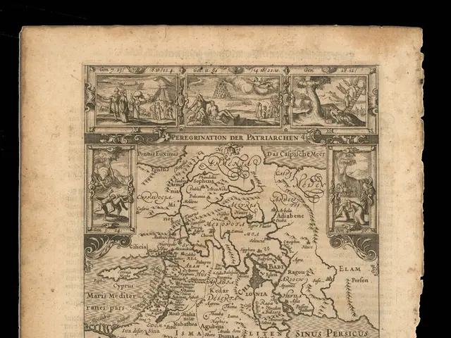 The image shows an old book with a black background and a map of Europe on it. The map is detailed...